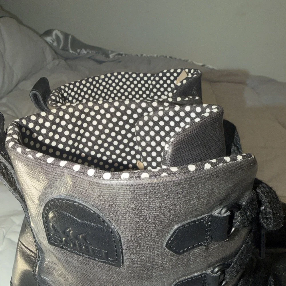 Sorel Black Metallic Tivoli Rain Duck Ankle Boots Waterproof Sz 11